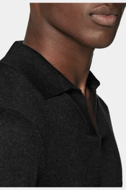 SUITSUPPLY Poloshirt Dunkelgrau Knopffrei-Männlich Poloshirts