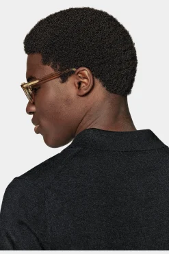 SUITSUPPLY Poloshirt Dunkelgrau Knopffrei-Männlich Poloshirts