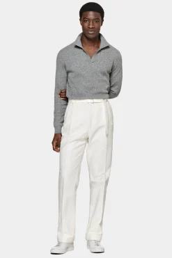 SUITSUPPLY Poloshirt Grau Langarm Knopffrei-Männlich Poloshirts