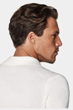 SUITSUPPLY Poloshirt Knopffrei Off-White-Männlich Poloshirts