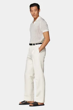 SUITSUPPLY Poloshirt Knopffrei Off-White-Männlich Poloshirts
