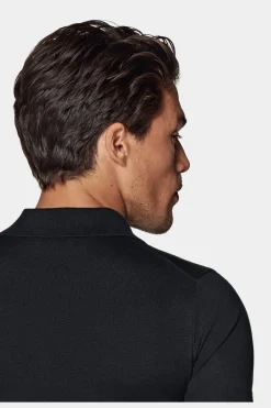SUITSUPPLY Poloshirt Navy Knopffrei-Männlich Poloshirts