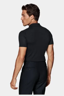 SUITSUPPLY Poloshirt Navy Knopffrei-Männlich Poloshirts