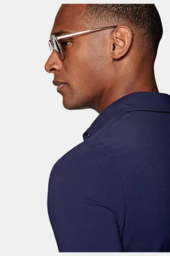 SUITSUPPLY Poloshirt Navy Langarm-Männlich Poloshirts