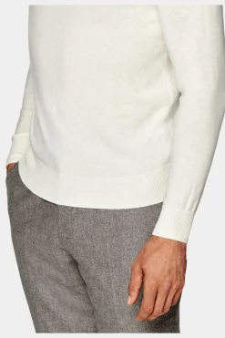SUITSUPPLY Poloshirt Off-White Langarm-Männlich Poloshirts