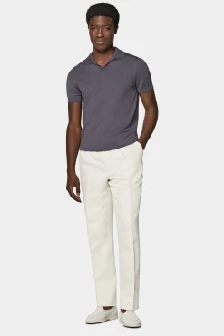 SUITSUPPLY Poloshirt Purpur Knopffrei-Männlich Poloshirts