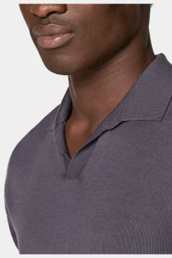 SUITSUPPLY Poloshirt Purpur Knopffrei-Männlich Poloshirts