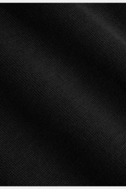 SUITSUPPLY Poloshirt Schwarz Gerippt Knopffrei-Männlich Poloshirts