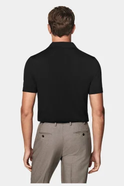 SUITSUPPLY Poloshirt Schwarz Knopffrei-Männlich Poloshirts