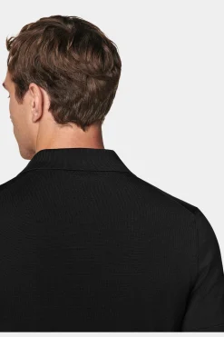 SUITSUPPLY Poloshirt Schwarz Knopffrei-Männlich Poloshirts