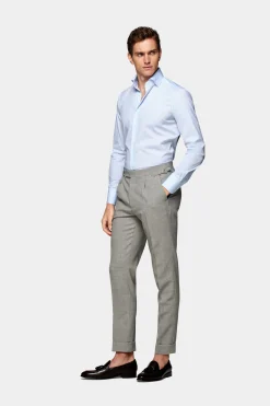 SUITSUPPLY Popeline Hemd Hellblau Gestreift Extra Slim Fit-Männlich Klassische Hemden