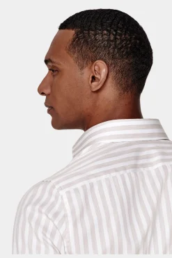 SUITSUPPLY Popeline Hemd Hellbraun Gestreift Extra Slim Fit-Männlich Klassische Hemden