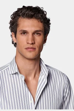 SUITSUPPLY Popeline-Hemd Dunkelblau Slim Fit-Männlich Casual Hemden