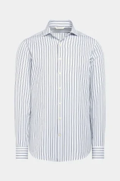 SUITSUPPLY Popeline-Hemd Dunkelblau Slim Fit-Männlich Casual Hemden