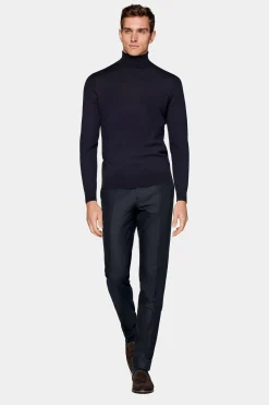 SUITSUPPLY Rollkragen Navy-Männlich Rollkragen