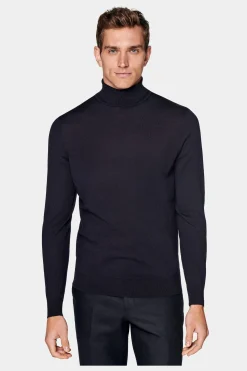 SUITSUPPLY Rollkragen Navy-Männlich Rollkragen