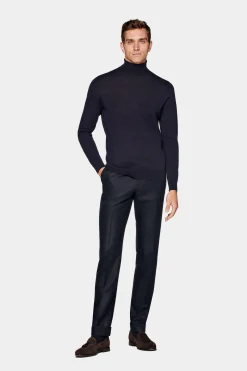 SUITSUPPLY Rollkragen Navy-Männlich Rollkragen
