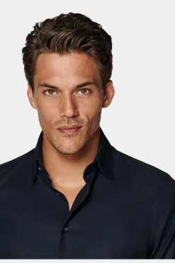 SUITSUPPLY Royal Oxford Hemd Navy In Slim Fit-Männlich Klassische Hemden