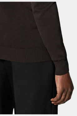 SUITSUPPLY Rundhals Dunkelbraun-Männlich Rundhals