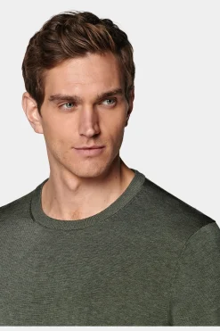SUITSUPPLY Rundhals Dunkelgrün-Männlich Rundhals
