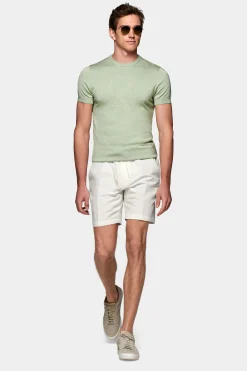SUITSUPPLY Rundhals Kurzarm Hellgrün-Männlich Rundhals
