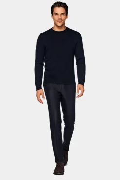 SUITSUPPLY Rundhals Navy-Männlich Rundhals