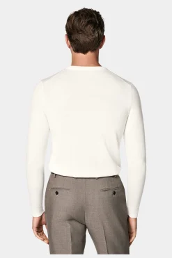 SUITSUPPLY Rundhals Off-White-Männlich Rundhals