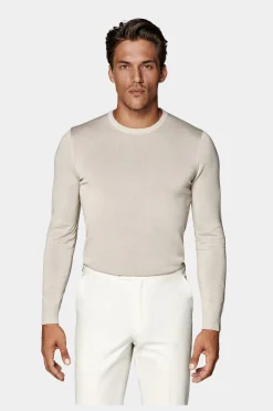SUITSUPPLY Rundhals Sand-Männlich Rundhals