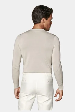 SUITSUPPLY Rundhals Sand-Männlich Rundhals