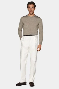 SUITSUPPLY Rundhals Taupe-Männlich Rundhals