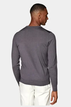 SUITSUPPLY Rundhals-Pullover Purpur-Männlich Rundhals