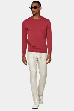 SUITSUPPLY Rundhals-Pullover Rot-Männlich Rundhals