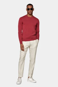 SUITSUPPLY Rundhals-Pullover Rot-Männlich Rundhals