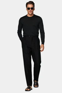 SUITSUPPLY Rundhals-Pullover Schwarz-Männlich Rundhals