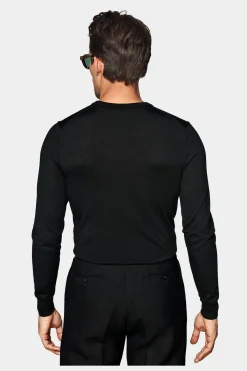 SUITSUPPLY Rundhals-Pullover Schwarz-Männlich Rundhals