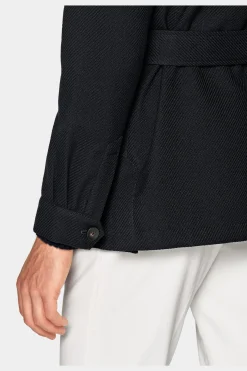 SUITSUPPLY Safari Sakko Navy Gürtel-Männlich Hemd-Sakkos