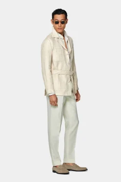 SUITSUPPLY Safari Sakko Sand Gürtel-Männlich Hemd-Sakkos