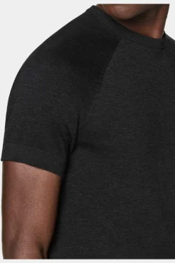SUITSUPPLY Shirt Rundhals Dunkelgrau Kurzarm-Männlich Rundhals