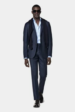 SUITSUPPLY Sienna Anzug Blau Mit Birdseye-Muster-Männlich Business Anzüge