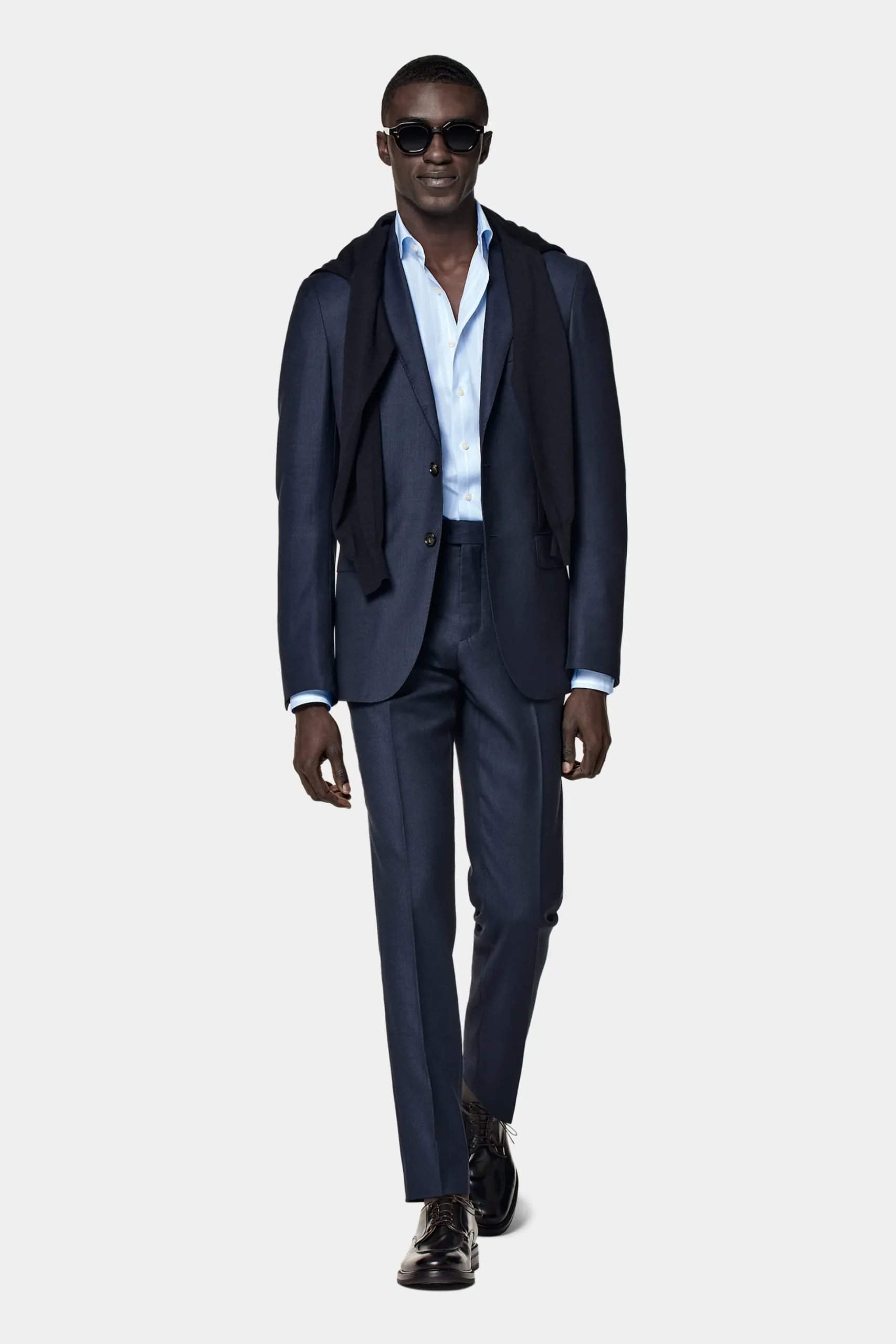 SUITSUPPLY Sienna Anzug Blau Mit Birdseye-Muster-Männlich Business Anzüge