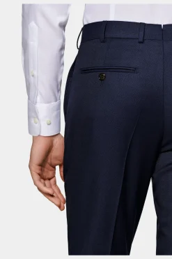 SUITSUPPLY Sienna Anzug Blau Mit Birdseye-Muster-Männlich Business Anzüge