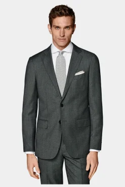 SUITSUPPLY Sienna Anzug Dunkelgrau Mit Birdseye-Muster-Männlich Business Anzüge