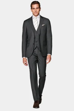 SUITSUPPLY Sienna Anzug Dunkelgrau Mit Birdseye-Muster-Männlich Business Anzüge