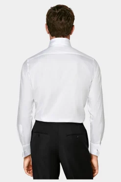 SUITSUPPLY Smokinghemd Weiss Plissiert Slim Fit-Männlich Klassische Hemden