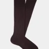 SUITSUPPLY Socken Braun Gerippt Knielang-Männlich Socken