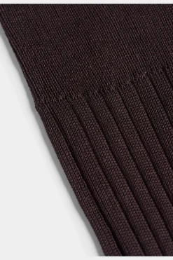 SUITSUPPLY Socken Braun Gerippt Knielang-Männlich Socken