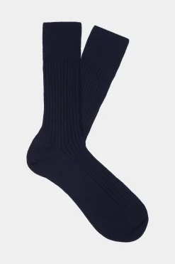 SUITSUPPLY Socken Navy Gerippt Regular-Männlich Socken