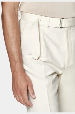 SUITSUPPLY Sortino Hose Off-White Gürtel-Männlich Entspannte Styles