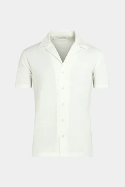 SUITSUPPLY Strick-Hemd Off-White Campkragen Slim Fit-Männlich Der Finder Für Das Perfekte Weiße Hemd