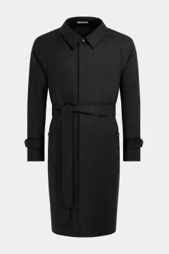 SUITSUPPLY Trenchcoat Dunkelgrau Gürtel-Männlich Regenmäntel